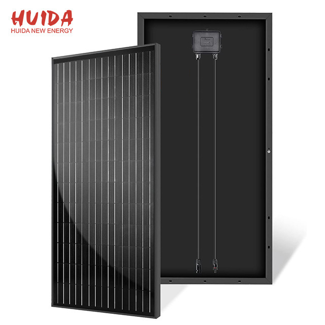 全黑太阳能组件20W-600W单晶硅厂家直销光伏发电出口太阳能板