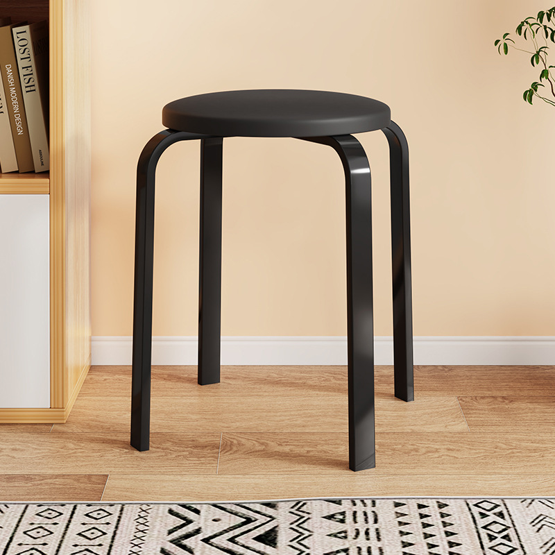 A table bench can fold a stool in a modern, simple stool home with a round stool in a red chair living room.