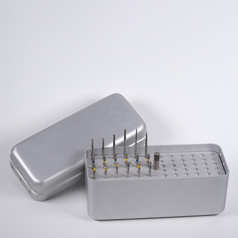 Supply of 72 empty 60-hole sterilised impregnated blizzards to expand root tube box stainless steel dental box