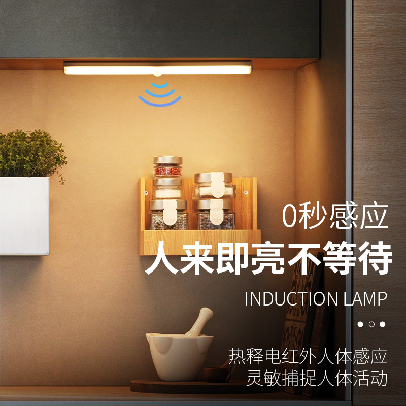 Free-wire-charged sensor lamps for human induction cabinet lamps for wireless magnetic inhaler in the bathroom.