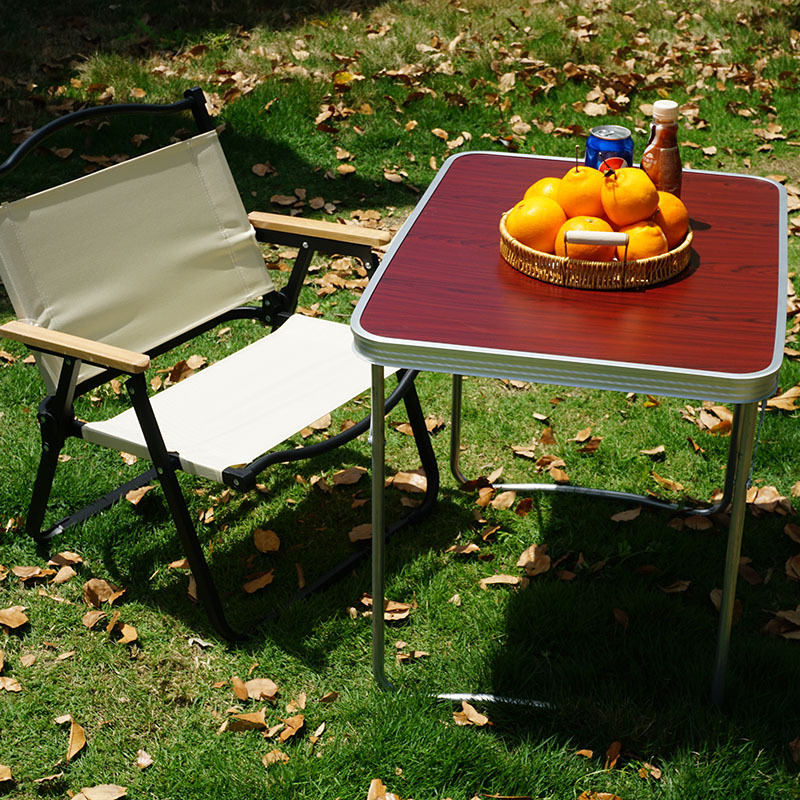 Portable Aluminium Alloy simple picnic table outside a folding table stand to promote exhibition table and chair combinations