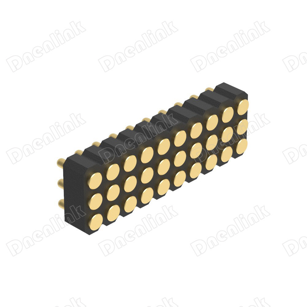 2.0mm manufacturer pogo pin spring H2.5, row 3 180° SMT connector surface pin