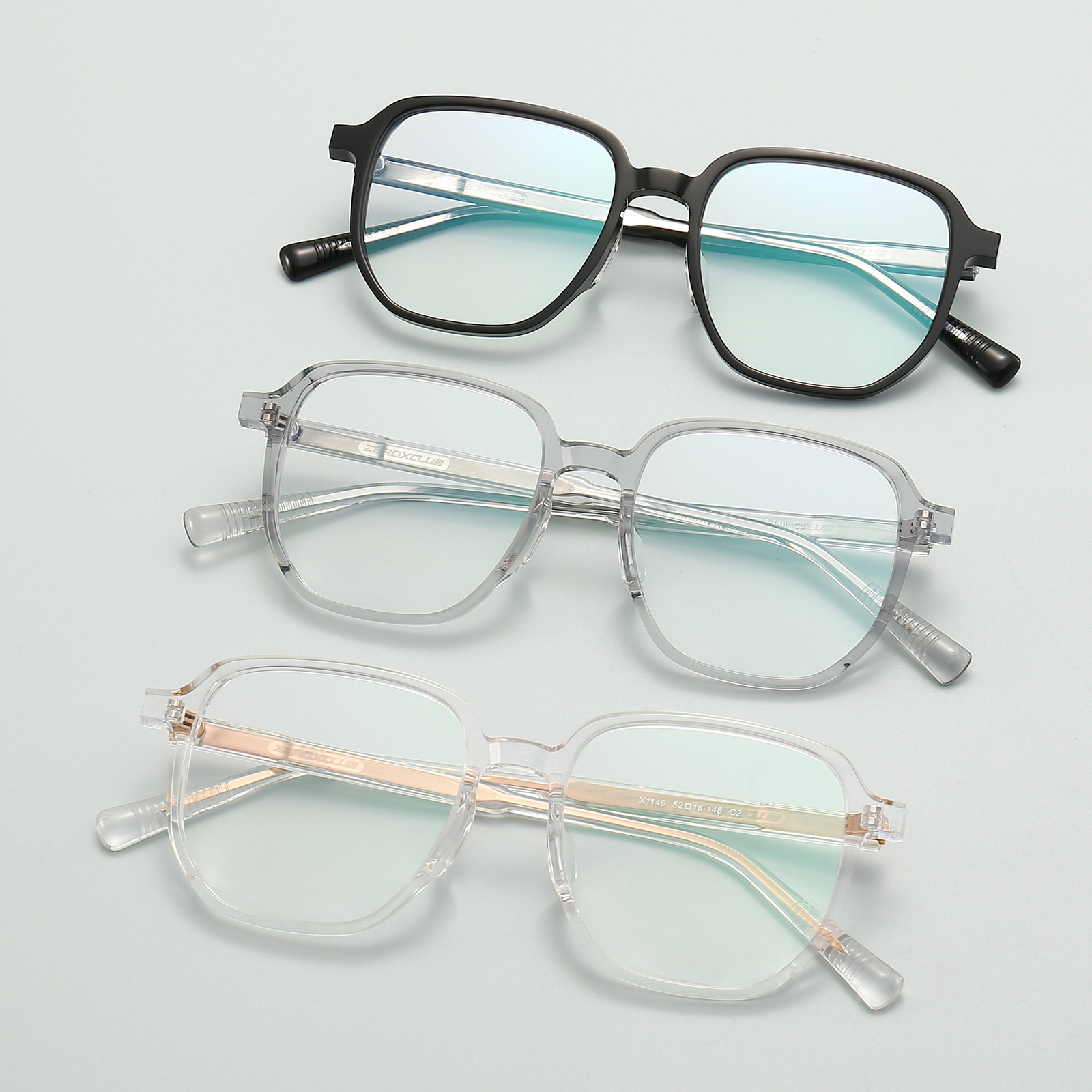 New high-density plate with pure titanium lenses, three colours for near-sighted glasses.