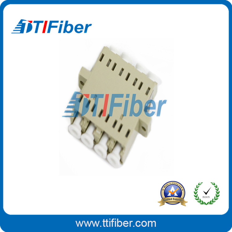厂家直销 LC-LC多模四联适配器 光纤法兰盘 LC光纤藕合器 可按需