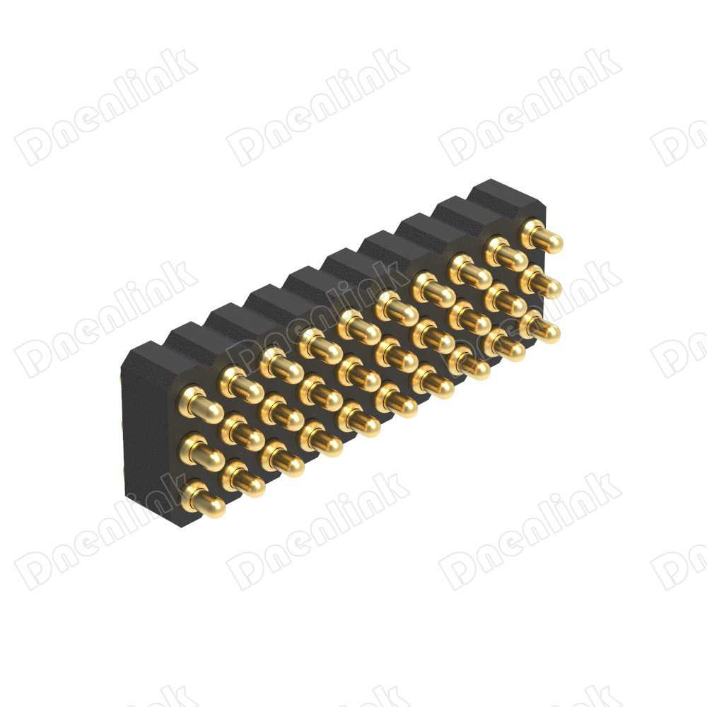 2.0mm manufacturer pogo pin spring H2.5, row 3 180° SMT connector surface pin