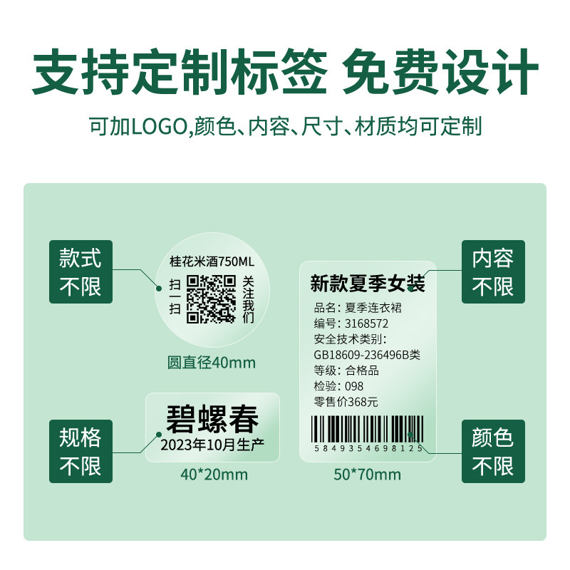 Cosmetic sort of sticker, transparent waterproof label, no spray emulsion bottle recognition.