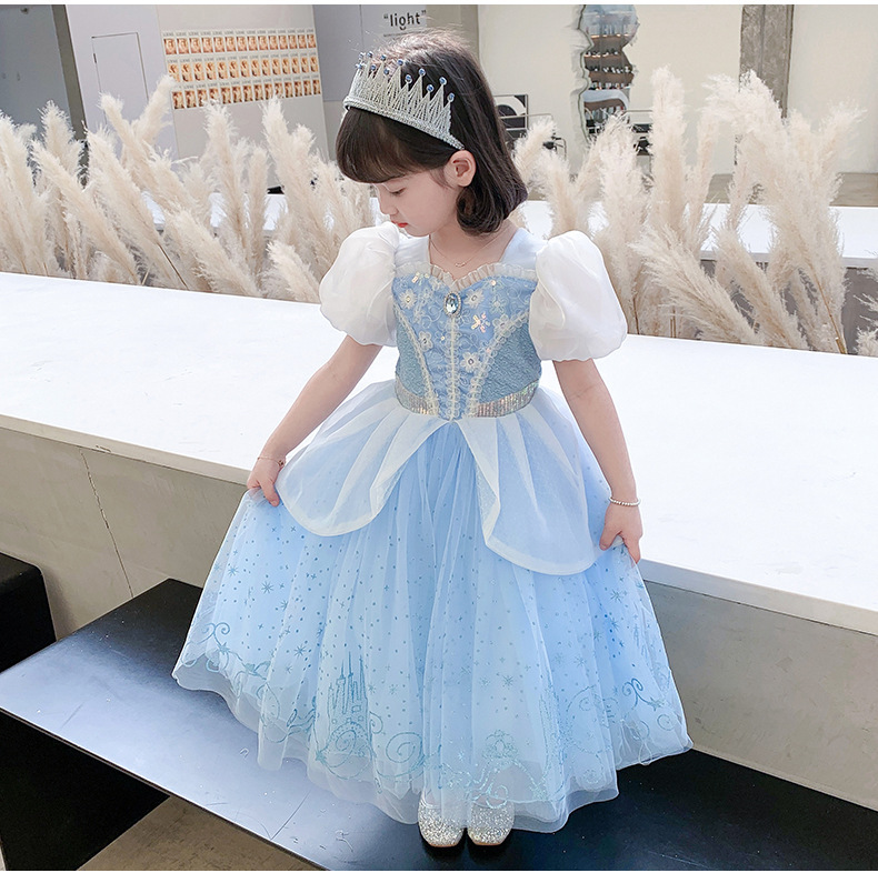 The dress of a girl in a summer dress for a Cinderella girl, and the dress of a girl in a ice-cream dress.