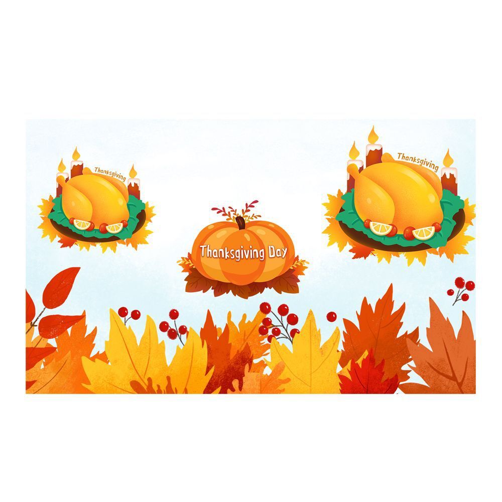 A Thanksgiving banner is made for 110*180c90*150cm in size to customize an indoor blanket banner.