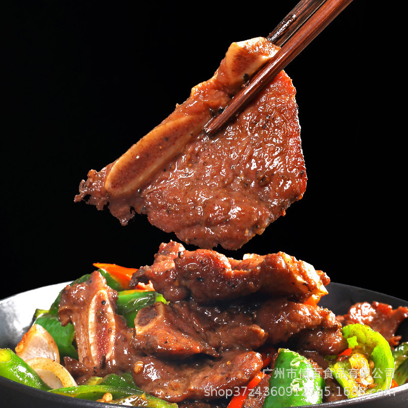 ớt đen, 350g *1 sườn nướng thịt bò đông lạnh, sườn nướng.