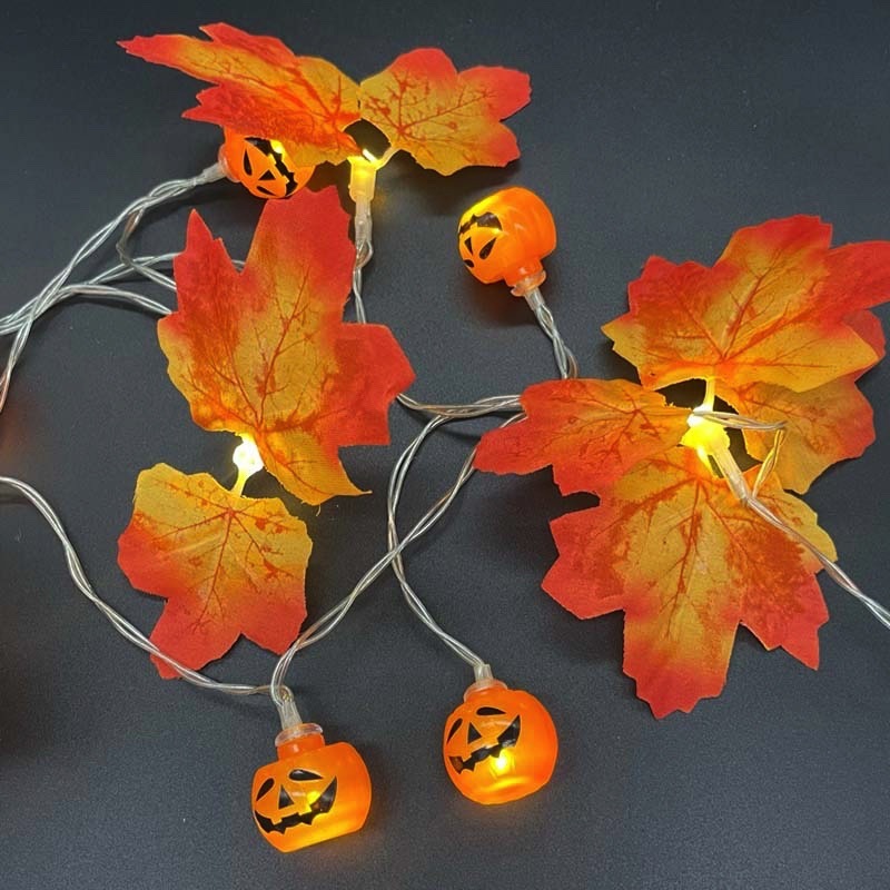 Cross-border LED-decorated pumpkin maple leaf lanterns controlled by maple leaf emulsions