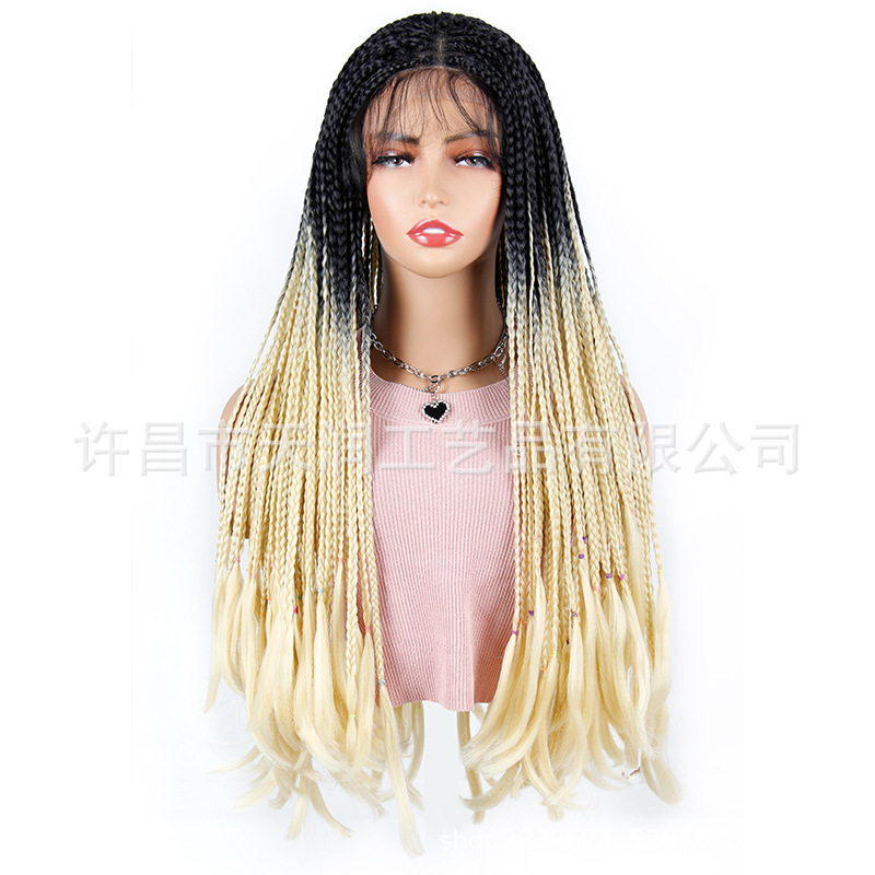 Omei's hair braids are covered in three pairs of needles.