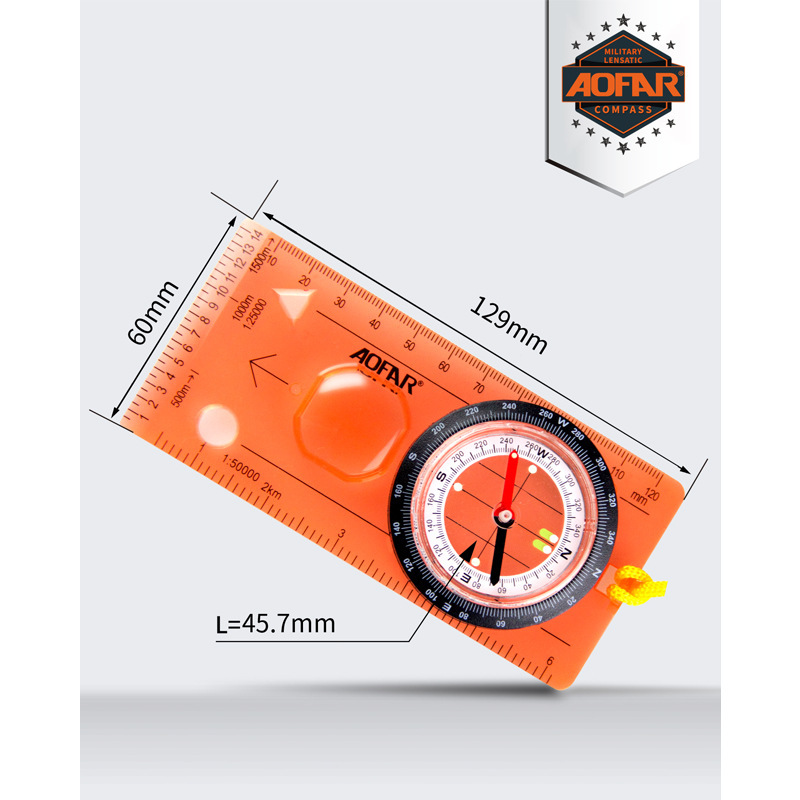 AOFAR (Oopause) AF-5C Transparency Board compass Multifunctional Map Ruler