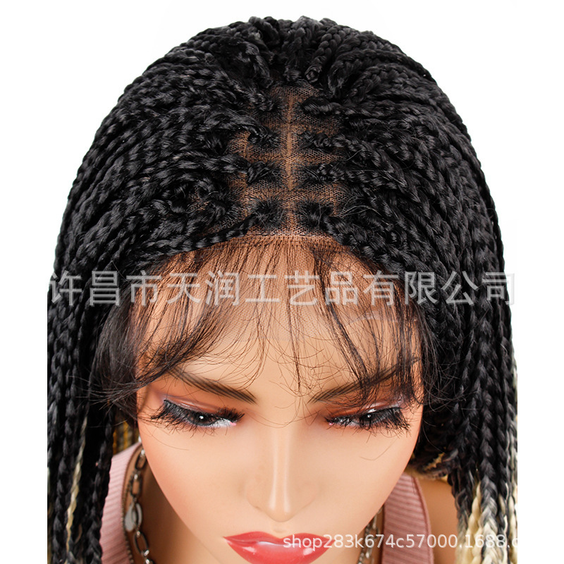 Omei's hair braids are covered in three pairs of needles.