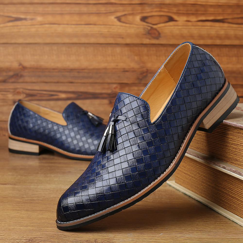 A new man's leisure bean shoe with a big lazy shoe on his sole.