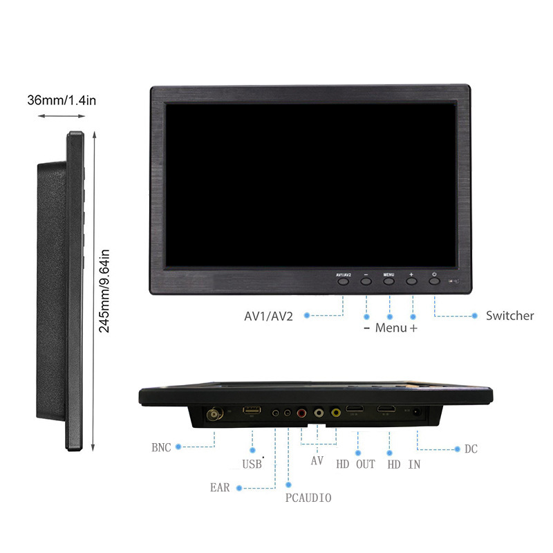 ติดตามการทํางาน S101th10-นิ้ว การนําเข้า HDMI ส่งผลให้ติดตั้งคอมพิวเตอร์แบบจอสูง สําหรับจอภาพเก็บเงินสดอุตสาหกรรม