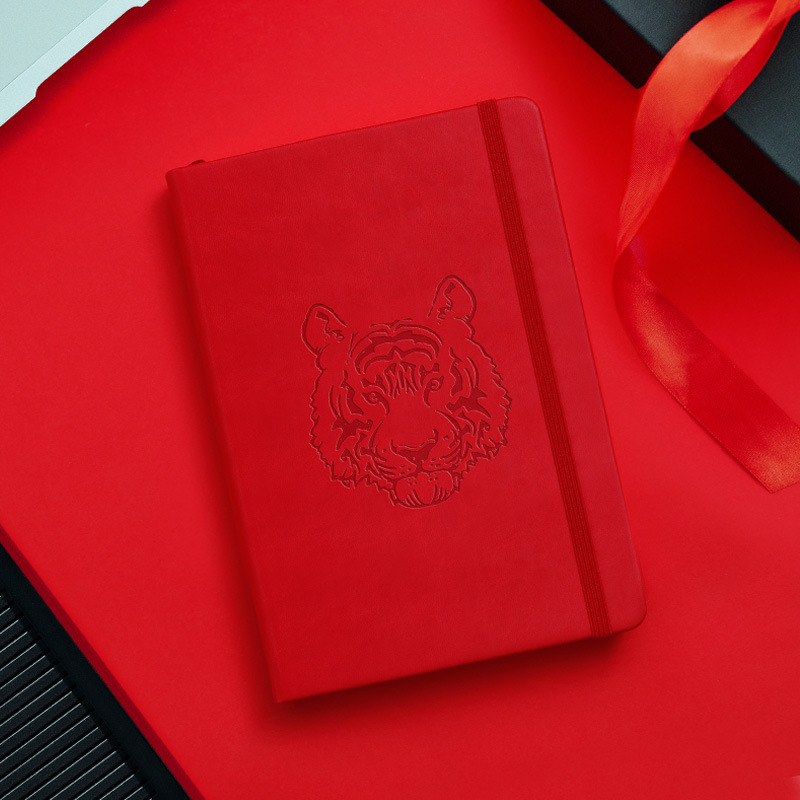 PAPERURAS Hộp sổ ghi chép năm của Tiger với chiếc A5 dây gắn liền với cuốn sổ da có ghi chú số trang