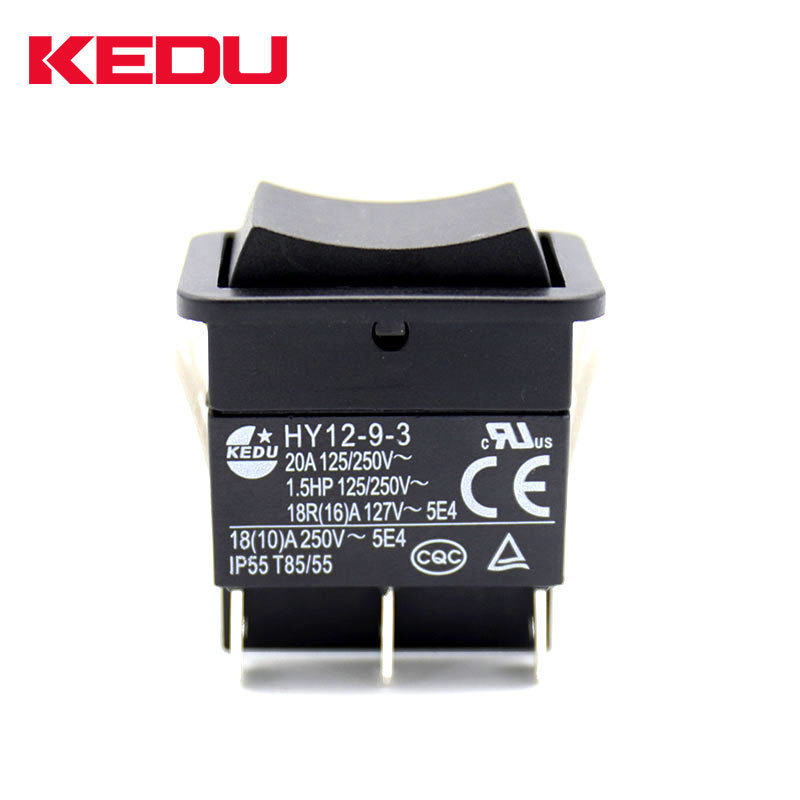 科都KEDU六腳船型開關HY12-9-3可帶防水罩器具工業弧型開關CE認證