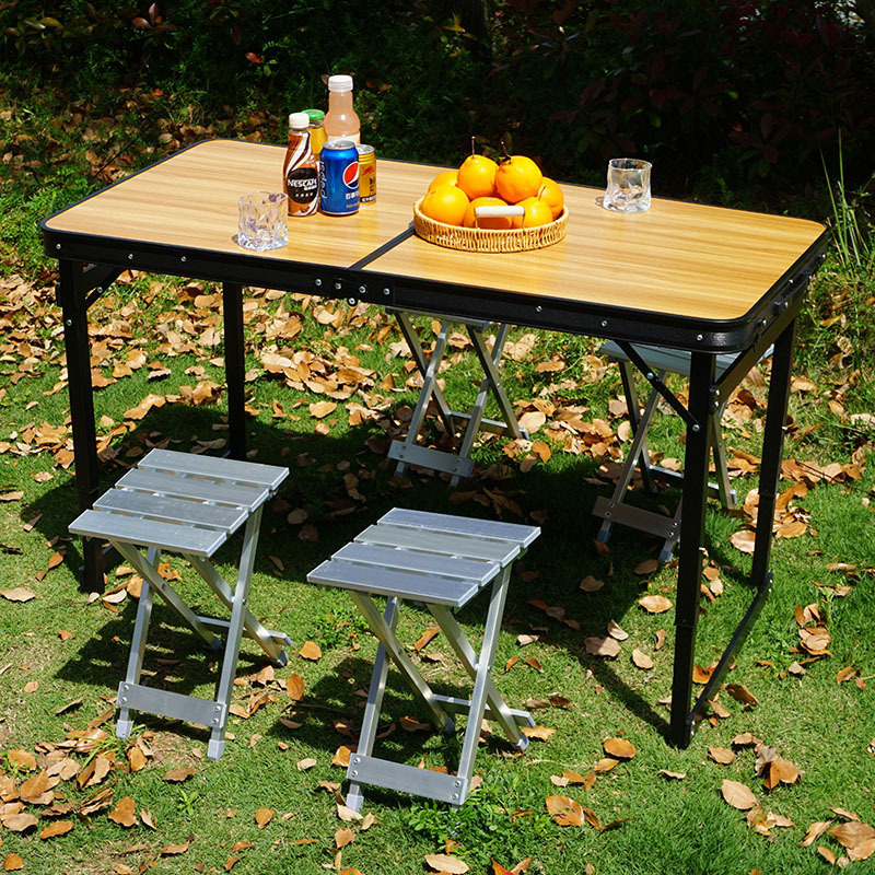 Aluminium hợp kim trại xếp hàng, bàn ăn picnic xách tay chuẩn bị, bàn xếp ngoài trời, phân phối chéo.