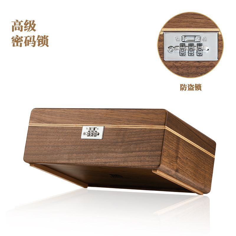 批发木质古巴雪茄保湿包装盒子 透明便携式密码锁散装烟盒保湿柜