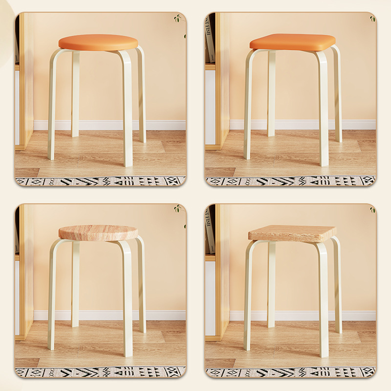 A table bench can fold a stool in a modern, simple stool home with a round stool in a red chair living room.