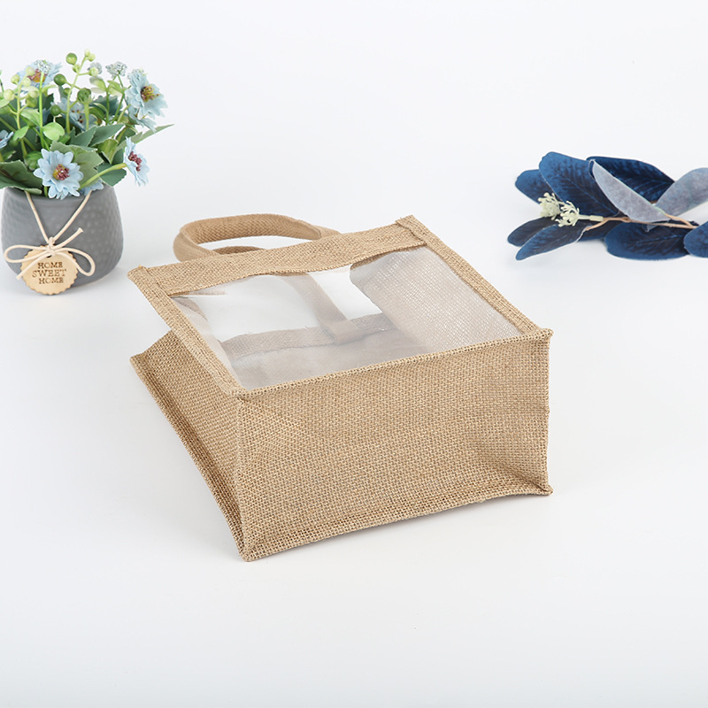 Sack bag muji unprinted jute bag handbag coated make-up wholesale
