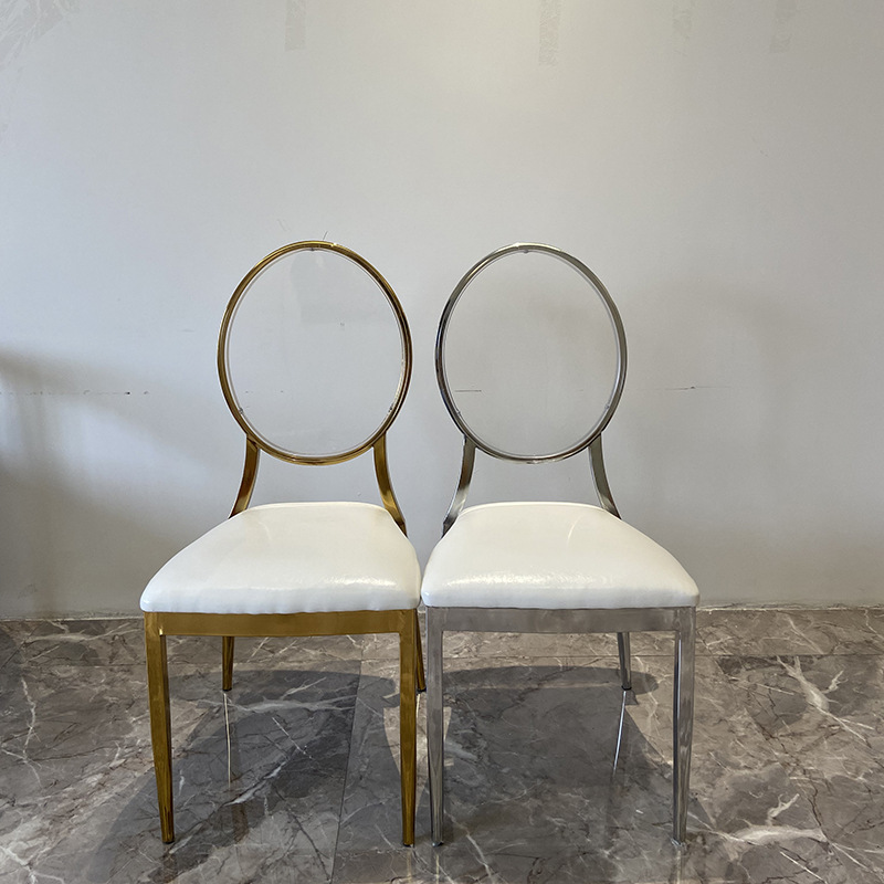 The factory directly sells the hotel dining room chair, rounded with a gold-coloured iron plating chair.