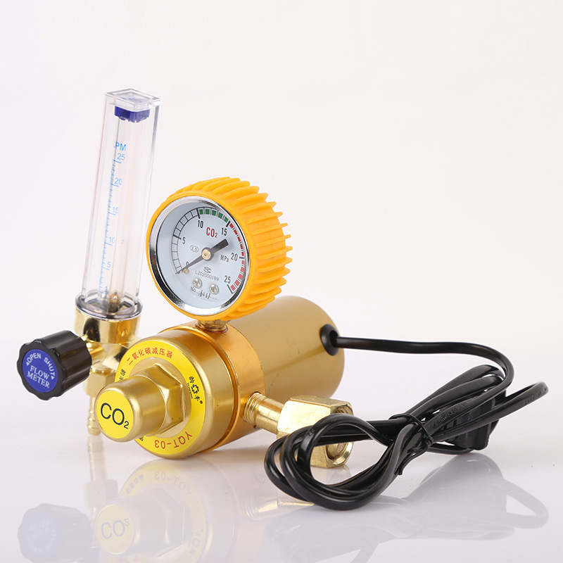 Gas-repressure valves, welder-repressors, wholesale, single-stage shock-proof CO2 gauges.