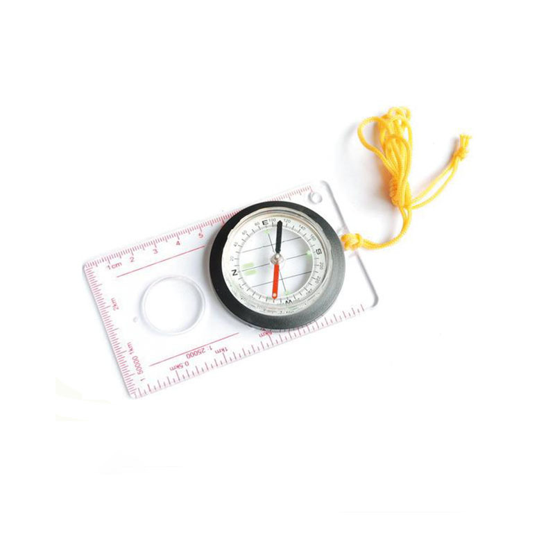 AOFAR Multifunctional Transparent Scale Compass points to a student with a northern map ruler.