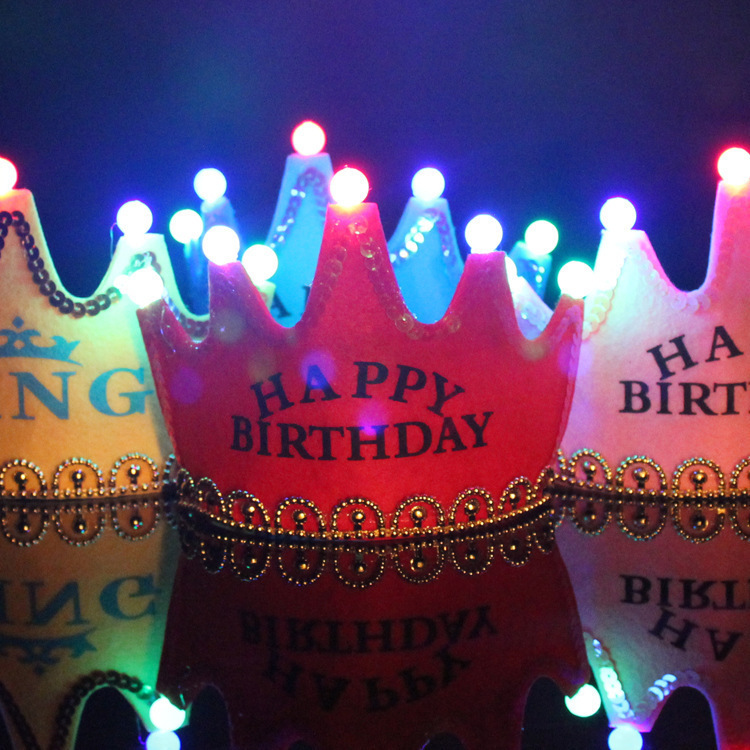 Baby's birthday with a radiant crown hat.