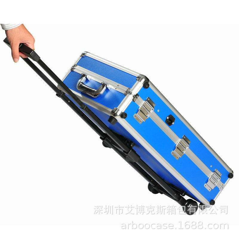 Portable puller suitcases with thick hand-held anti-shock aluminium boxes, precision instrument kits.