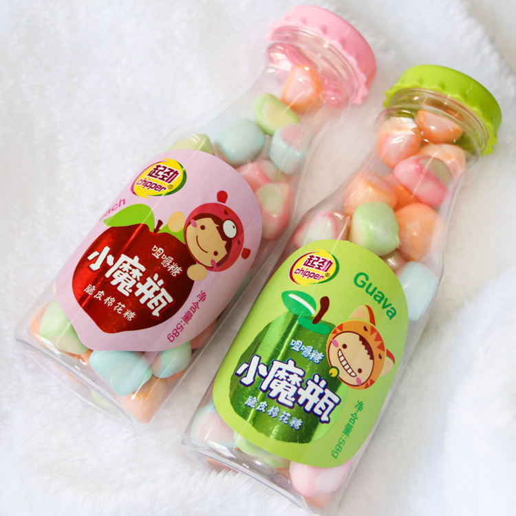 脆皮棉花糖 48克*15瓶 多彩心形 甜品烘焙 休闲零食 糖果软糖