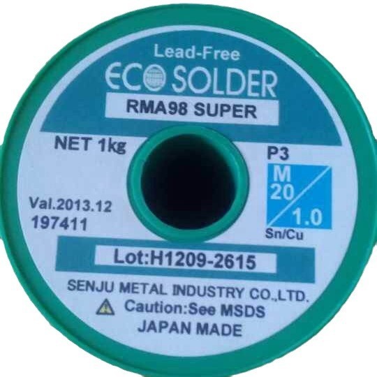 日本千住无铅含银焊锡丝/焊锡线ECO SOLDER RMA98 SUPER P3 M20