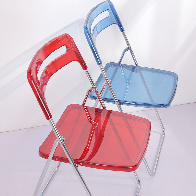 Transparent chairs, modern, simple, home-based dining chairs, reds, photo-stools with the Akri folding chairs.