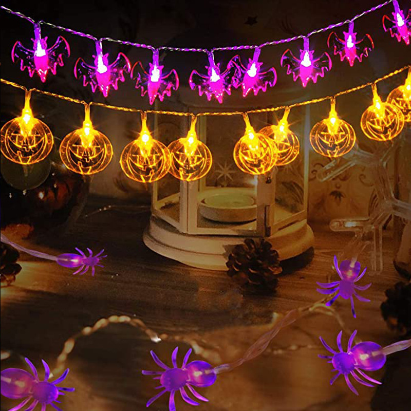 LED Halloween lit combinations of pumpkins, phantom phantom phantom bats, colorlights.