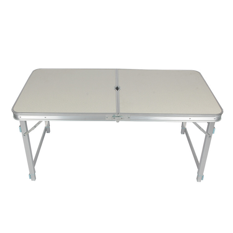 Aluminium table folds a rectangular hand-held table with a portable long table and a stand-up consultation table