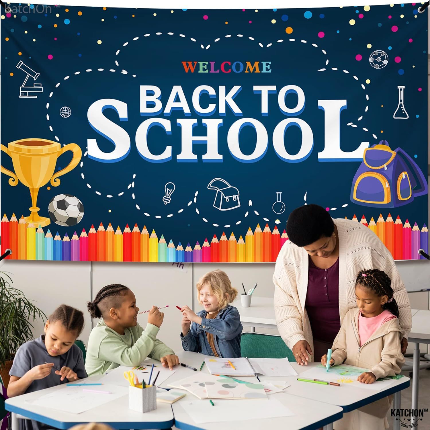 Back to school banner, size 110 x 180 cm.