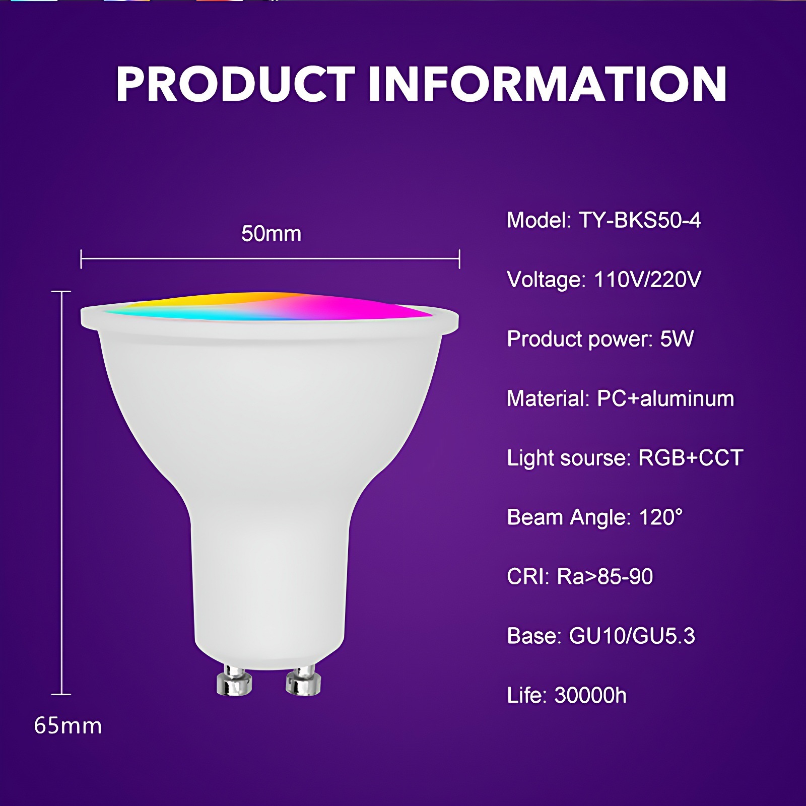 Scratch wifi smart lantern GU10RGBCW full-colour light acoustic light, Alexa voice producer