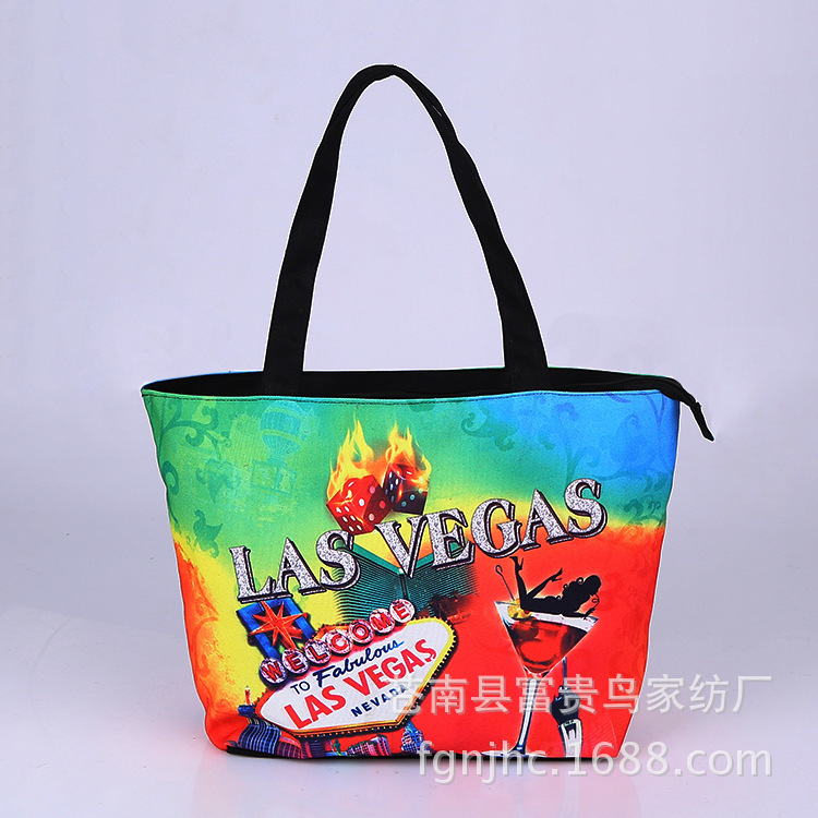 The factory's new money receives handbags, creative colour printing of handbag shopping bags, cotton bags.