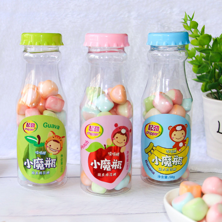 脆皮棉花糖 48克*15瓶 多彩心形 甜品烘焙 休闲零食 糖果软糖