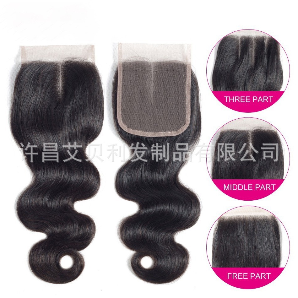 5×5 蕾絲髮塊外貿假髮全手織全真人發 body wave lace closure