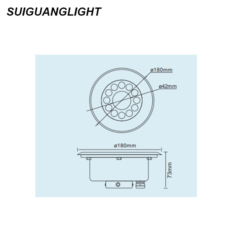 LED fountain light 9W36W Underwater Lights Park Square IP68 #7