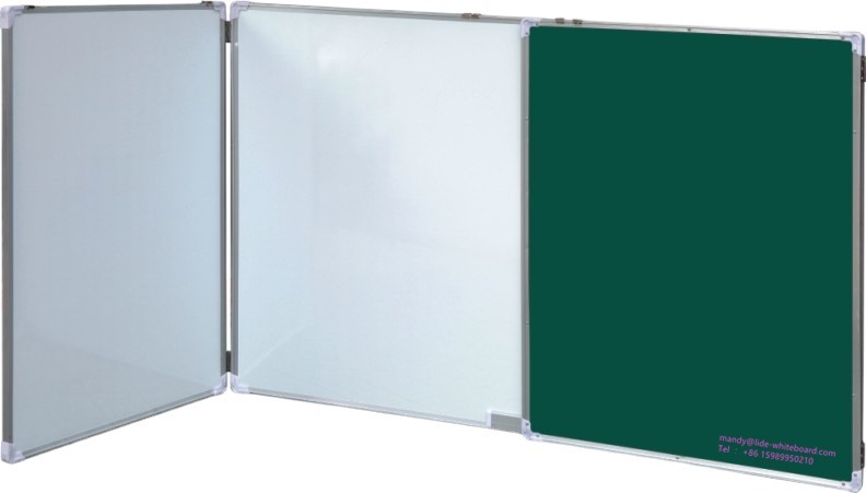 Three folded whiteboard greenboard teaching blackboard multimedia classrooms multi-specifiable magnetic greenboard