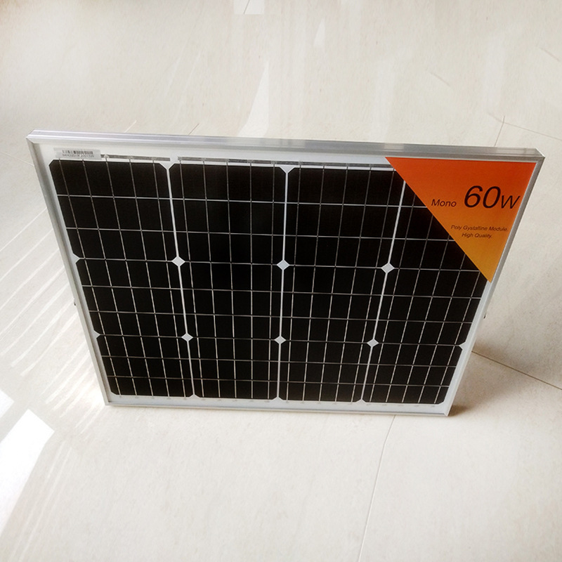 Directly provided by the manufacturer for power generation from the 60w single-crystal solar panels with its own support