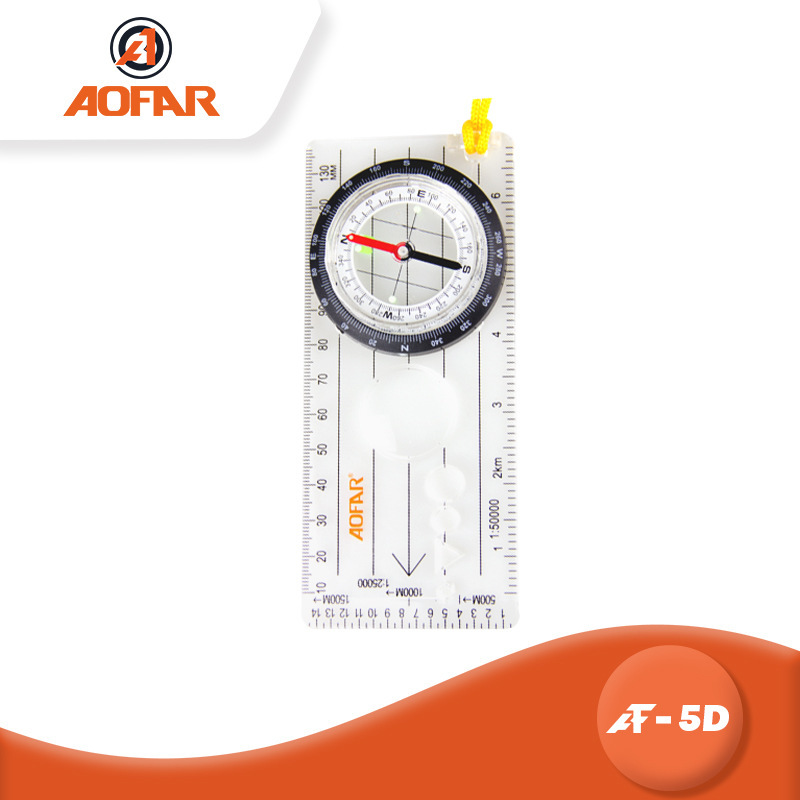 AOFAR (Oopause) AF-5D Transparency Board compass Multifunctional Map Ruler Drawing Scale compass