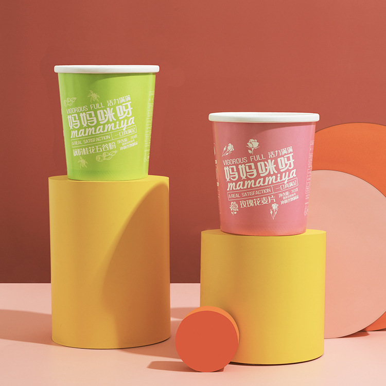 The manufacturer can customize the logo porridge porridge box for a one-off double-drink ox paper bowl for a porridge cup.