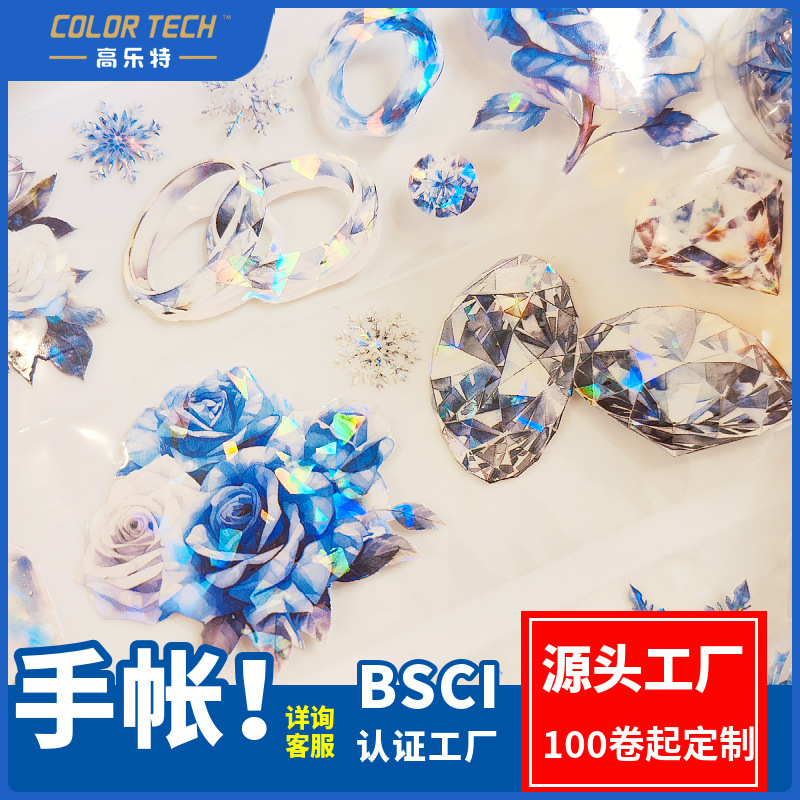 Bản gốc của hoa hồng xanh thạch cao băng keo thạch cao thạch cao phủ đầy hình tam giác xa xỉ.