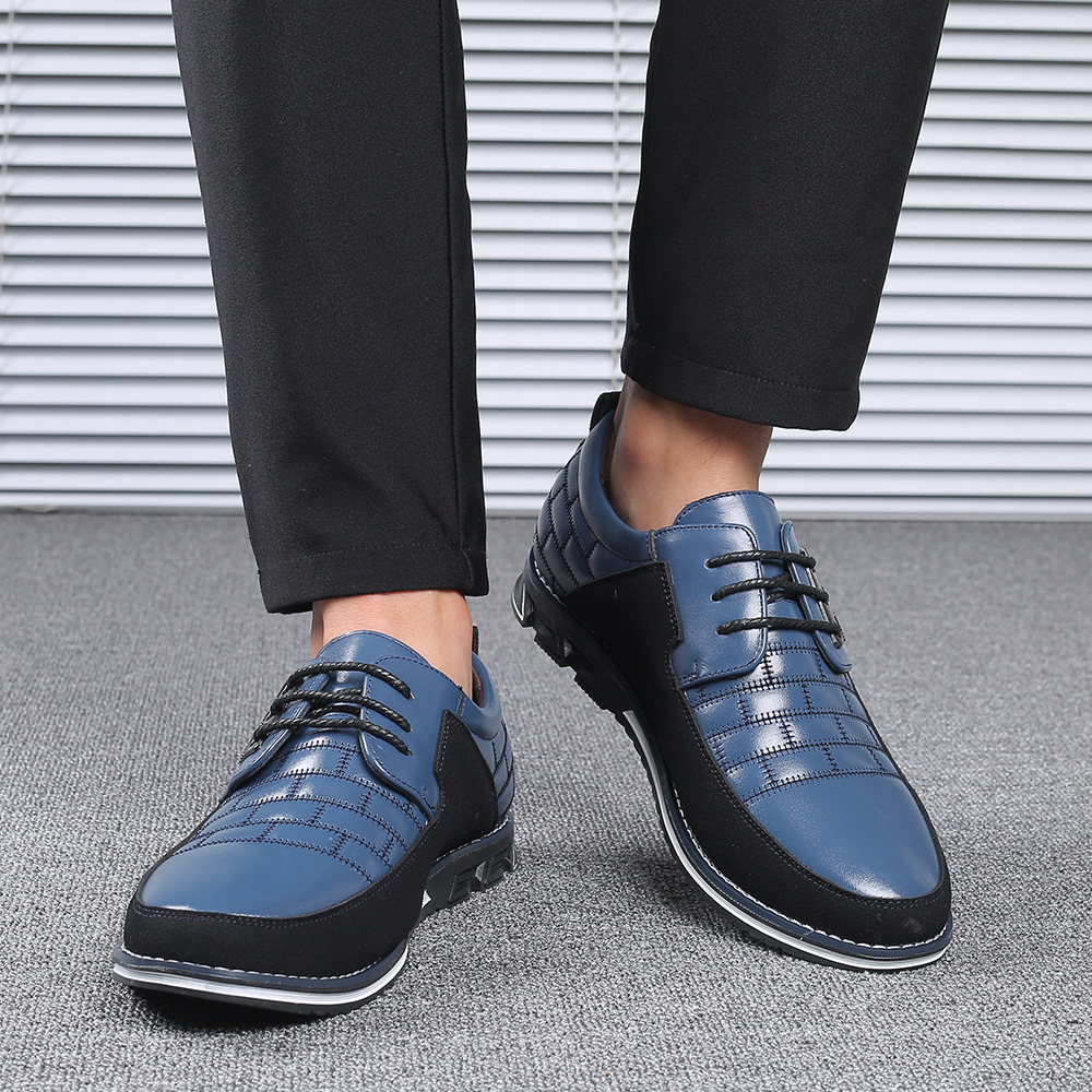 Men with round head and single shoes with large pairs of male shoes across the border