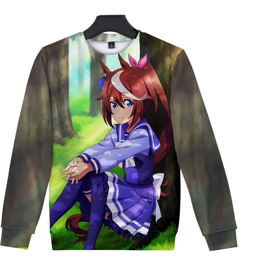 跨境亚马逊新品 赛马娘PrettyDerby 印花宽松卫衣潮牌韩版 hoodie