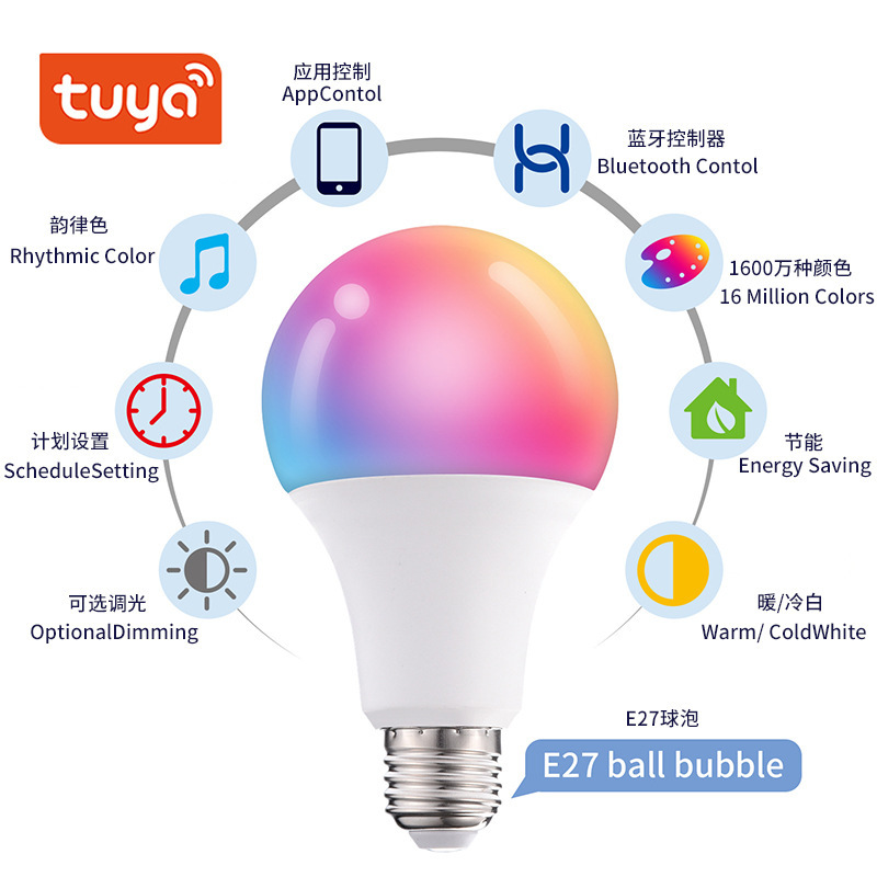 UL certified graffiti wifi light bulb e27 voice control modular 85-265 Vwifi smartled light bulb