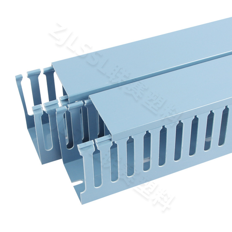 United plastic PVC slots, gray blue. Quality flame-retarding circuit cabinets at 100 mm.